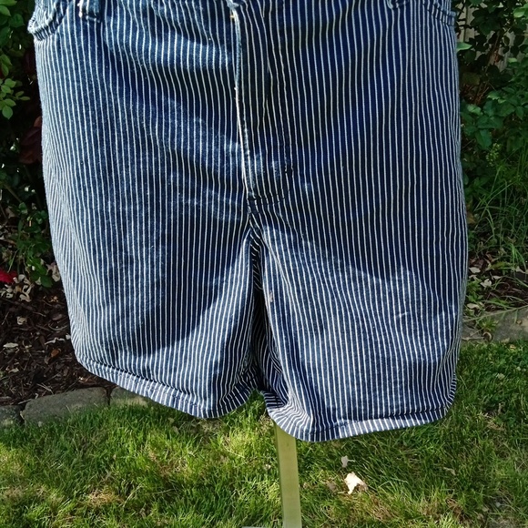 LEE LEG MID RISE BLUE STRIPED JEANS SHORTS LADIES SIZE 20 - Picture 3 of 10